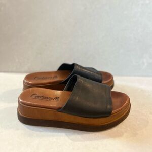 L'INTERVALLE – Leather Platform Sandals – Black & Brown – Size 39